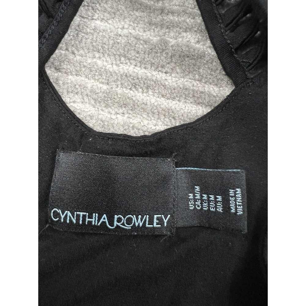 Cynthia Rowley Dress Womens Medium Black Sleeveless Rayon Blend Knee Length - Picture 10 of 11